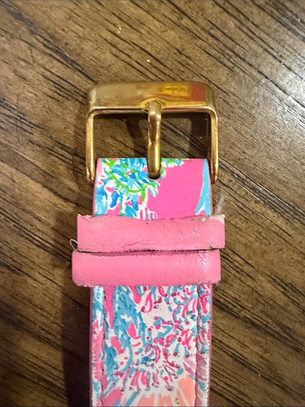 Lilly Pulitzer Pink Multicolor Floral Watch Band with Gold Adapter - Picture 4 of 8